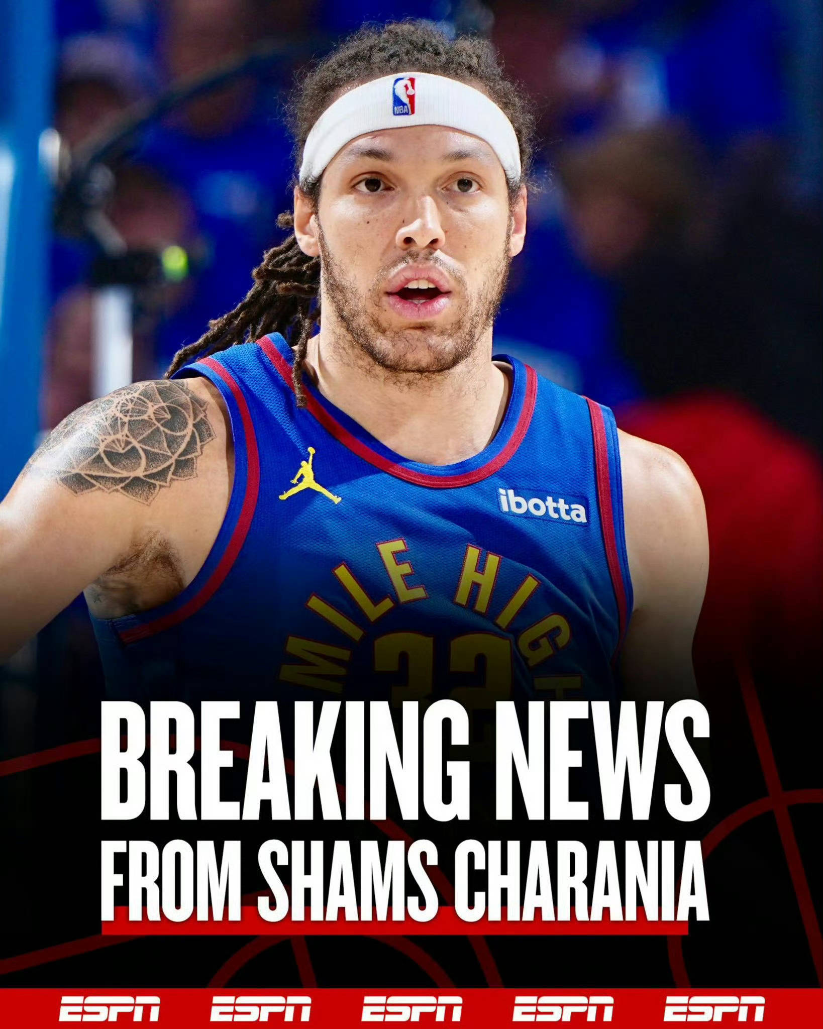 Shams：阿隆-戈登遭遇左腿筋拉伤 大概率缺席G7